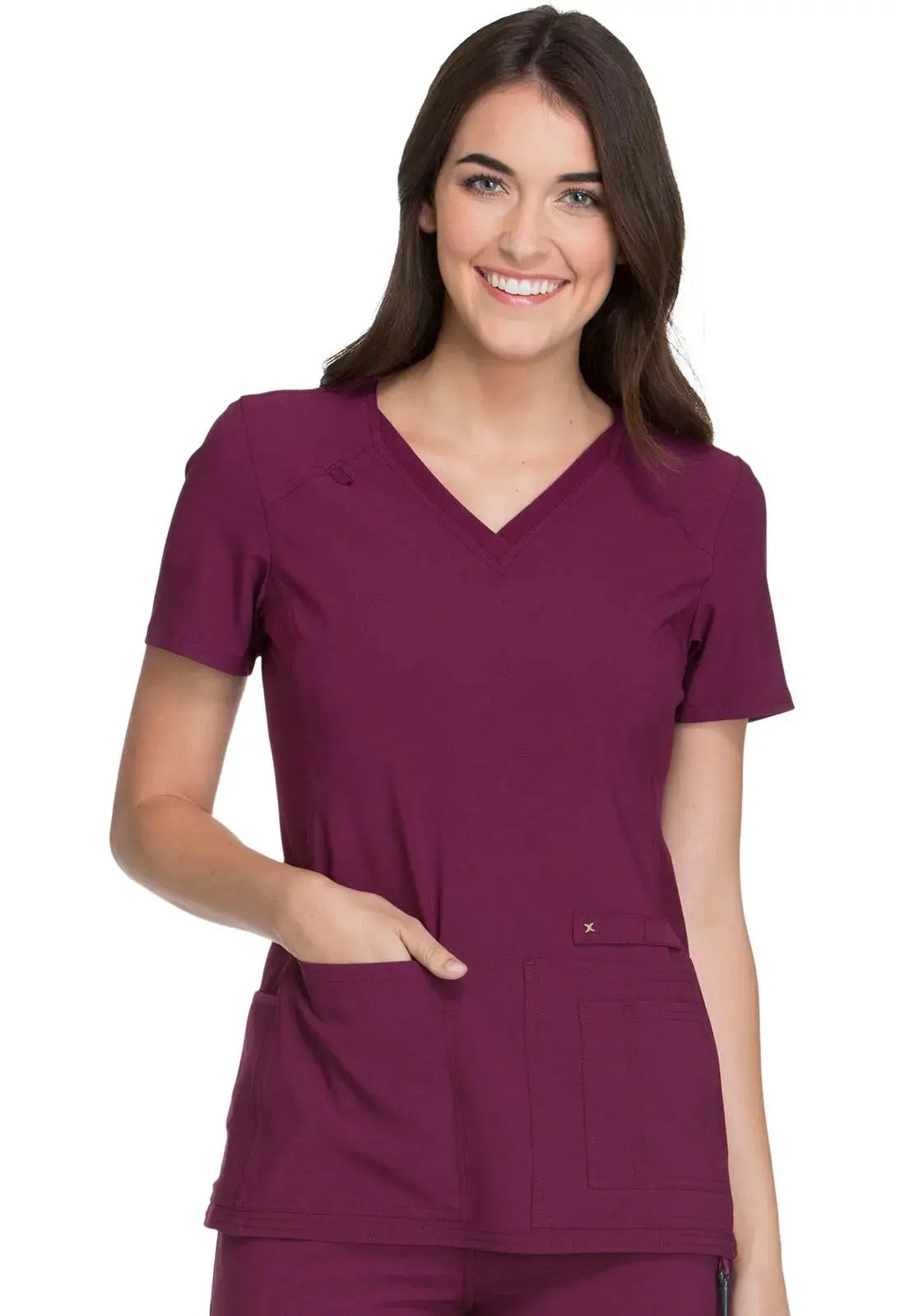 Cherokee IFlex Women's Knit Panel Scrub Top CK605 Simply Scrubs Australia